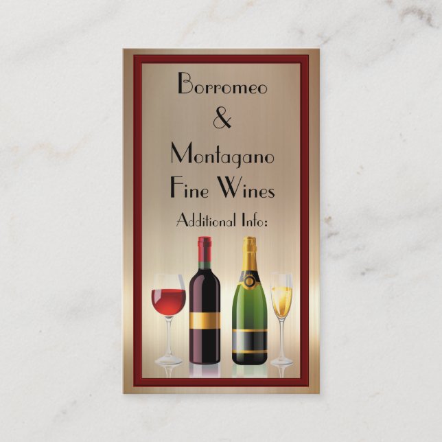 Vin fin Gold Carte de visite 2 (Devant)