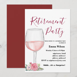 vin, invitation à la retraite, pour femme