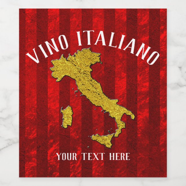 Vin italien Étiquette Votre texte (Étiquettes simples)
