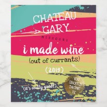 Vin maison personnalisé étiquette peinture désordo