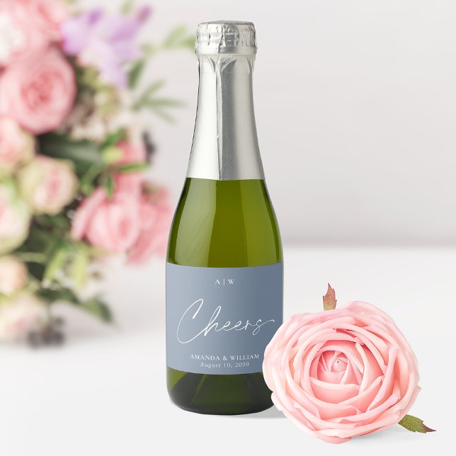 Vin Mariage Dusty Favoriser Étiquette - "Cheers" (Créateur téléchargé)
