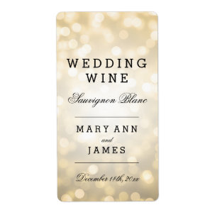Vin mariage Étiquette Gold Parties scintillant Lum