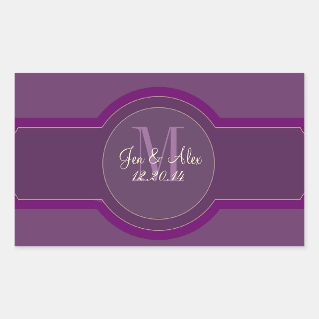 Vin Mariage Plum violet Étiquettes (Devant)