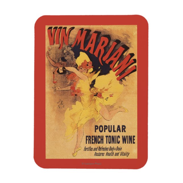 Vin Mariani Dancing Girl Weinkultur und Erde Magnet (Vertikal)