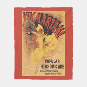 Vin Mariani tanzendes Mädchen beim Weineinschenken Fleecedecke