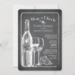 Vin moderne et fromage nuptiale douche Invitation