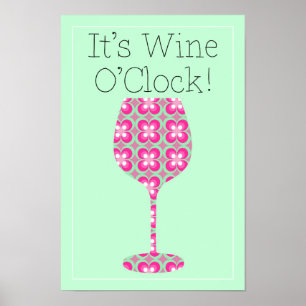 Vin O'Clock ! Affiche humoristique motif