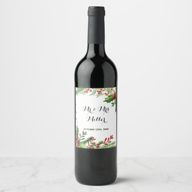 Vin ou étincelle Bouteille de vin étiquette mariag (Devant)