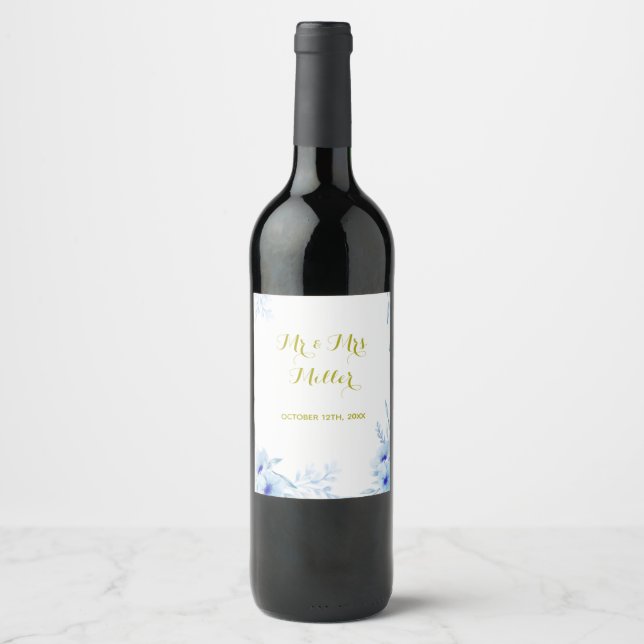 Vin ou étincelle Bouteille de vin étiquette mariag (Devant)