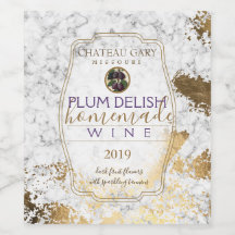 Vin PLUM fait maison étiquette personnalisé faux o