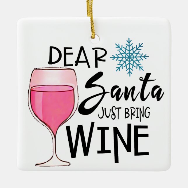 Vin rétro Ornement de Noël, Amoureux du vin amusan (Devant)
