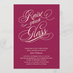 Vin rouge "augmenter vos" invitations en verre de