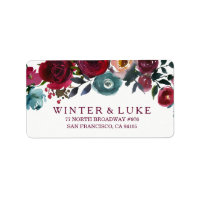 Vin rouge Bourgogne Floral Mariage Étiquette de ad