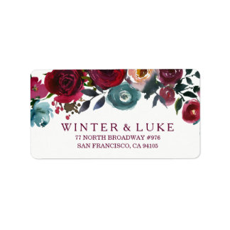 Vin rouge Bourgogne Floral Mariage Étiquette de ad