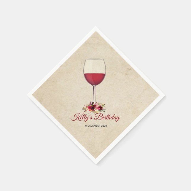 vin rouge, capricieux, Serviettes en papier pour c (Coin)