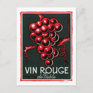Vin Rouge De Table Wine LabelEurope Postkarte