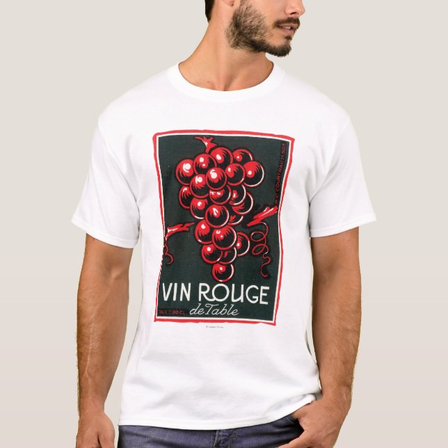 Vin Rouge-De-Tafelwein LabelEurope T-Shirt (Vorderseite)