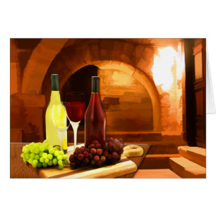 Vin rouge et blanc dans la cave
