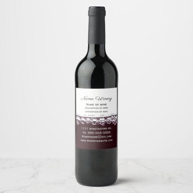 Vin rouge étiquette vin d'affaires (Devant)