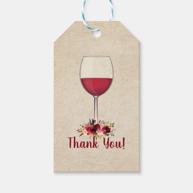 vin rouge, mariage, anniversaire, merci étiquette  (Devant)