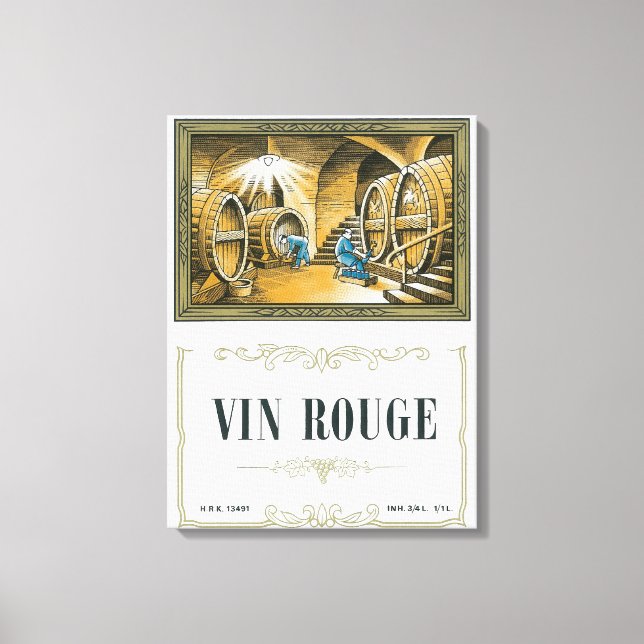 Vin Rouge WeinlabelEuropa Leinwanddruck (Vorderseite)
