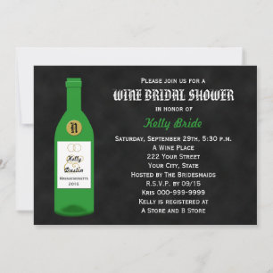 Vin Thème Douche nuptiale Invitation