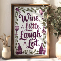 Vin un peu, riez beaucoup Art mural de cuisine
