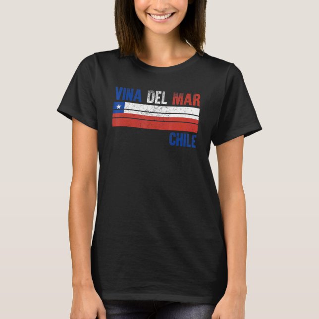 Vina Del Mar Chile Flag Chilenische Männer Frauen  T-Shirt (Vorderseite)