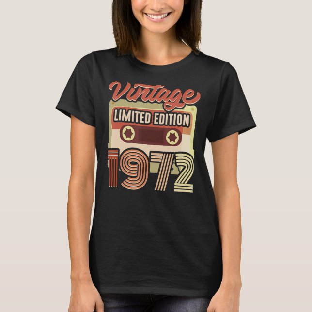 Vinage 1972 mit Kassettenband T-Shirt (Vorderseite)