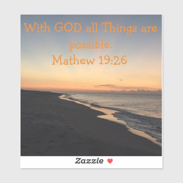 Vinal Aufkleber Mit GOD alles ist möglich. (Blatt)