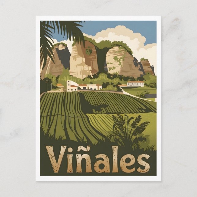 Viñales Cuba Vintag Postkarte (Vorderseite)