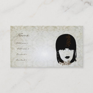 Vinatage Girl Damask Rose Boutique Mode Visitenkarte