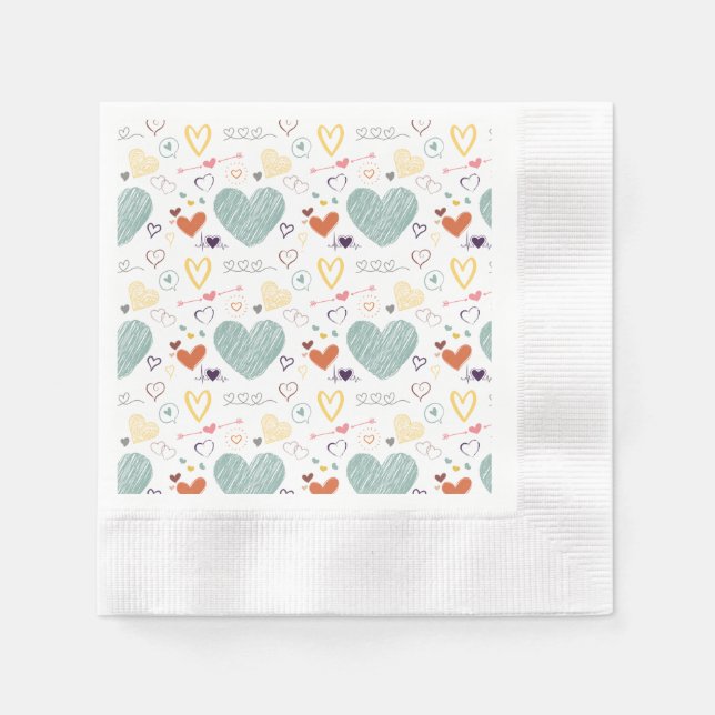 Vinatfarben Herzmuster Serviette (Vorderseite)