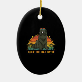 Vinatge Best Newfoundland Dog Dad Ever Dog Lover Keramik Ornament