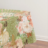 Vinatge Elegante Green Pumpkin Blume Streifen