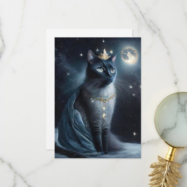 Vinatge Royal Cat Dankeskarte (Vorderseite/Rückseite Beispiel)