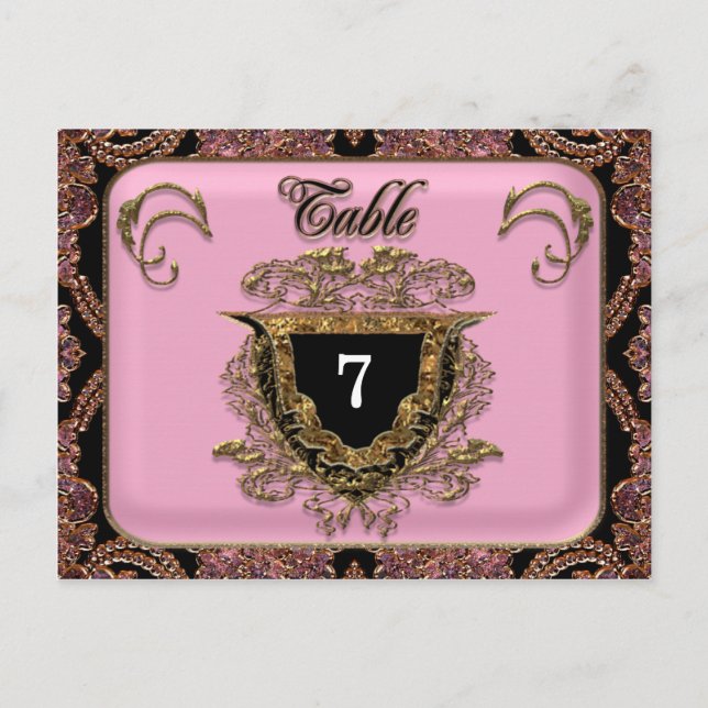 Vinault Viktorianisch Wedding Tischnummer Card (Vorderseite)