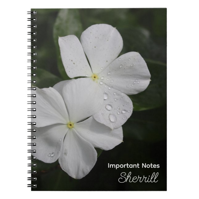 Vincas blanc Carnet personnalisé (Devant)