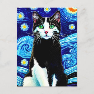 Vincent Cat Gogh Postcard Postkarte