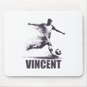 Vincent Fußball Jungen Personalisierter Vorname Vi Mousepad