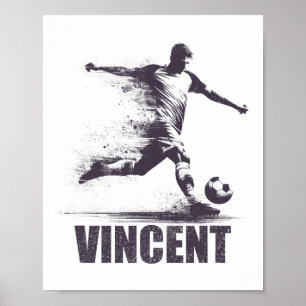 Vincent Fußball Jungen Personalisierter Vorname Vi Poster