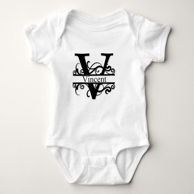 Vincent V Monogram Baby Strampler (Vorderseite)