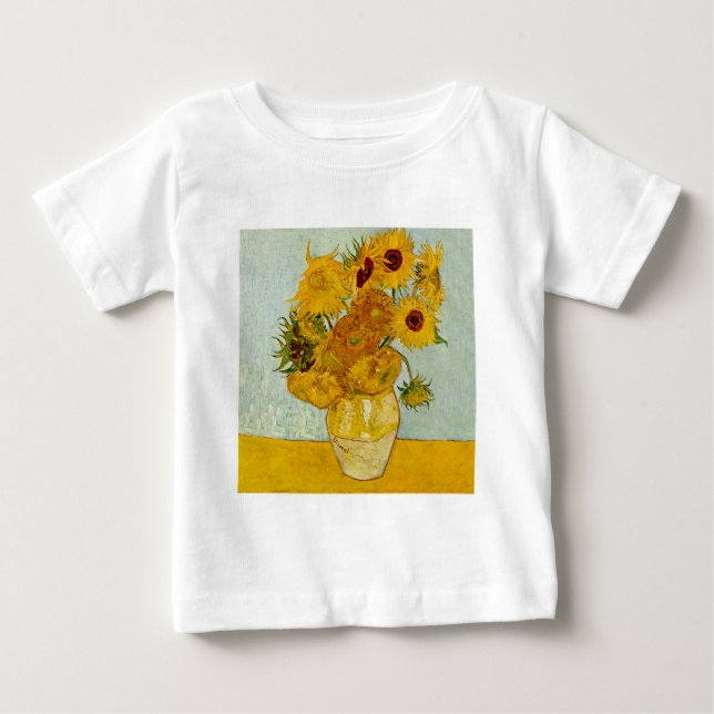 Vincent Van Gogh 12 Sonnenblumen Impressionist Baby T-shirt (Vorderseite)