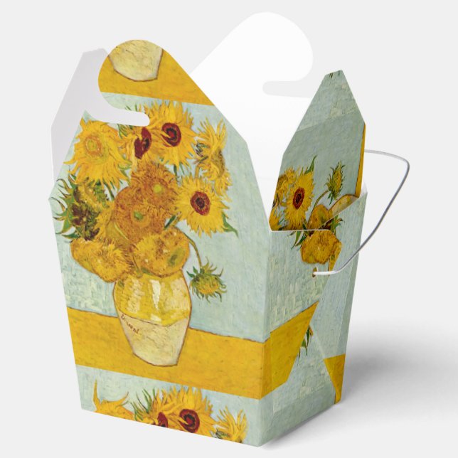 Vincent Van Gogh 12 Sonnenblumen Impressionist Geschenkschachtel (Geöffnet)
