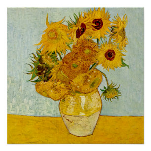 Vincent Van Gogh 12 Sonnenblumen Impressionist Poster