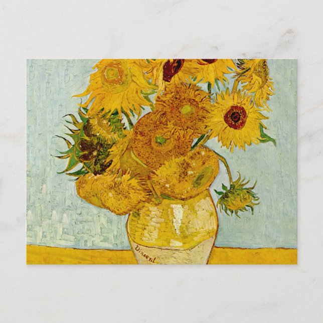 Vincent Van Gogh 12 Sonnenblumen Impressionist Postkarte (Vorderseite)
