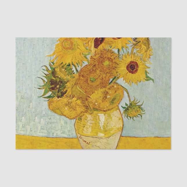 Vincent Van Gogh 12 Sonnenblumen Impressionist Seidenpapier (Vorderseite)