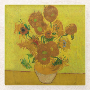 Vincent Van Gogh 15 Sonnenblumen Gemälde Glasuntersetzer