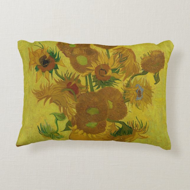 Vincent Van Gogh 15 Sonnenblumen Malerei Dekokissen (Rückseite)