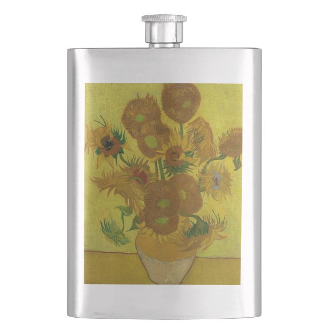 Vincent Van Gogh 15 Sonnenblumen Malerei Flachmann (Vorderseite)